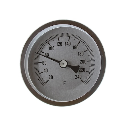 Jones Stephens 3in. Bi-Metal Dial Thermometer, Back Mount J40561